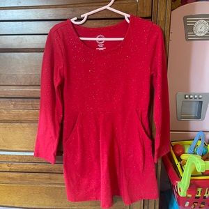 Red Long sleeve Sparkly Dress